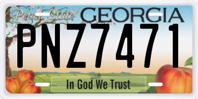 GA license plate PNZ7471