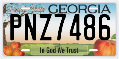 GA license plate PNZ7486