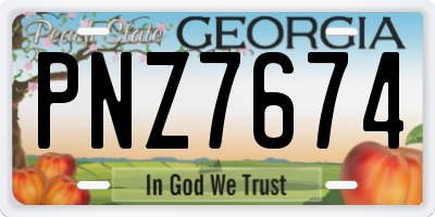 GA license plate PNZ7674