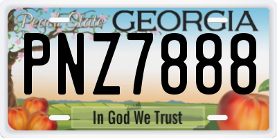 GA license plate PNZ7888