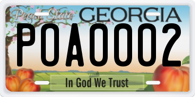 GA license plate POA0002