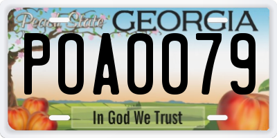 GA license plate POA0079