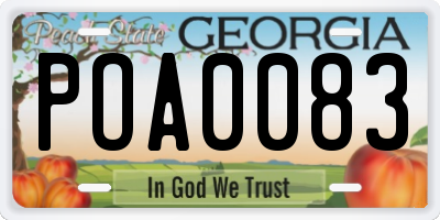 GA license plate POA0083