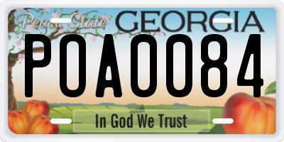 GA license plate POA0084