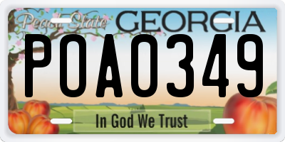 GA license plate POA0349