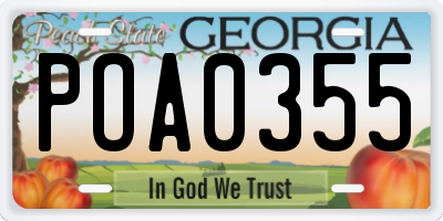 GA license plate POA0355