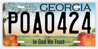 GA license plate POA0424