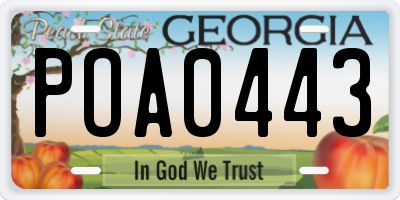GA license plate POA0443