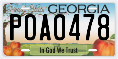 GA license plate POA0478