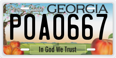GA license plate POA0667