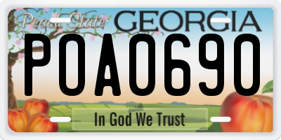 GA license plate POA0690