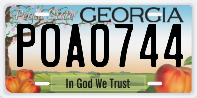 GA license plate POA0744