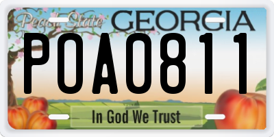 GA license plate POA0811