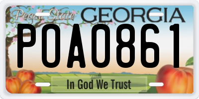 GA license plate POA0861