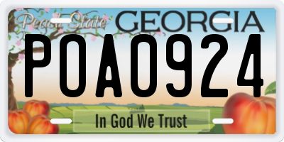 GA license plate POA0924
