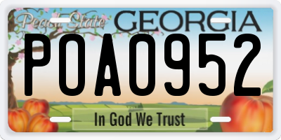 GA license plate POA0952