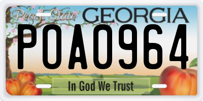 GA license plate POA0964