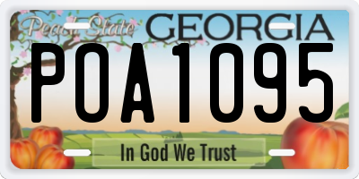 GA license plate POA1095