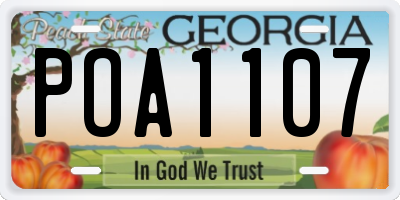 GA license plate POA1107