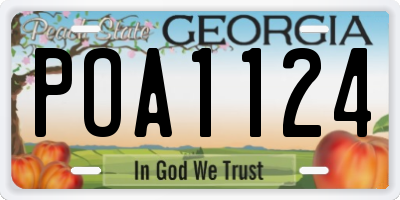 GA license plate POA1124