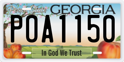 GA license plate POA1150