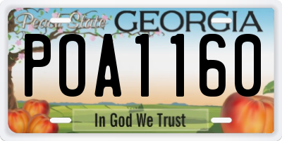 GA license plate POA1160