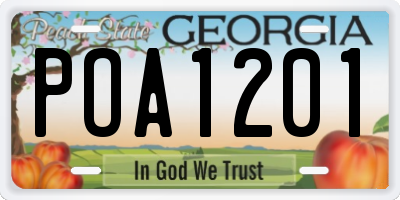 GA license plate POA1201
