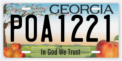 GA license plate POA1221