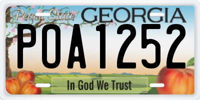 GA license plate POA1252
