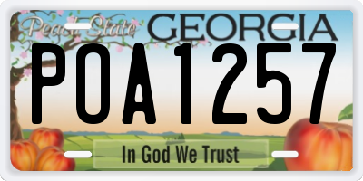 GA license plate POA1257