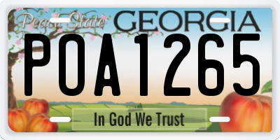 GA license plate POA1265
