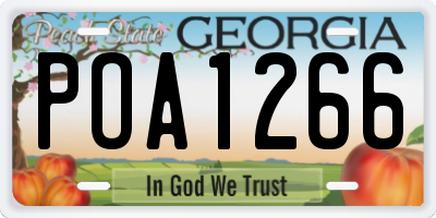 GA license plate POA1266