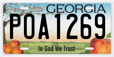 GA license plate POA1269