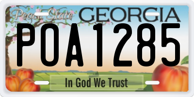 GA license plate POA1285