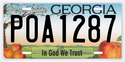 GA license plate POA1287