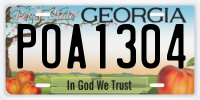 GA license plate POA1304