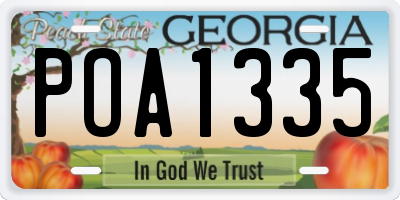 GA license plate POA1335