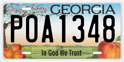 GA license plate POA1348