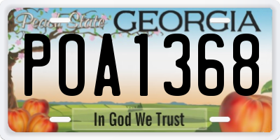 GA license plate POA1368