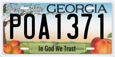 GA license plate POA1371
