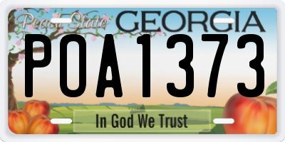 GA license plate POA1373