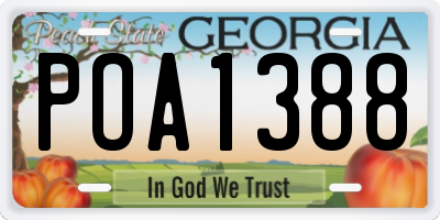 GA license plate POA1388