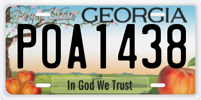 GA license plate POA1438