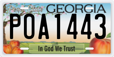 GA license plate POA1443