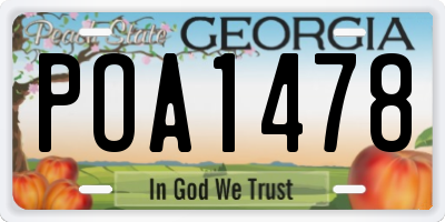 GA license plate POA1478