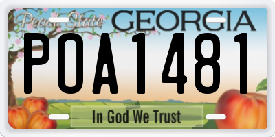 GA license plate POA1481
