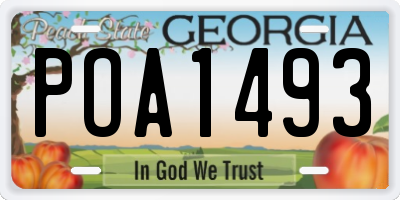 GA license plate POA1493