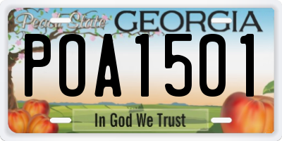 GA license plate POA1501