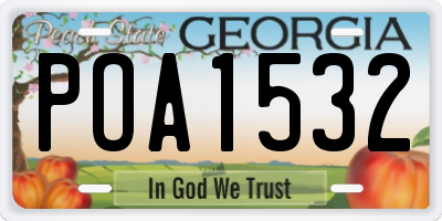 GA license plate POA1532