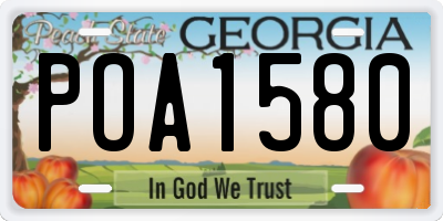 GA license plate POA1580